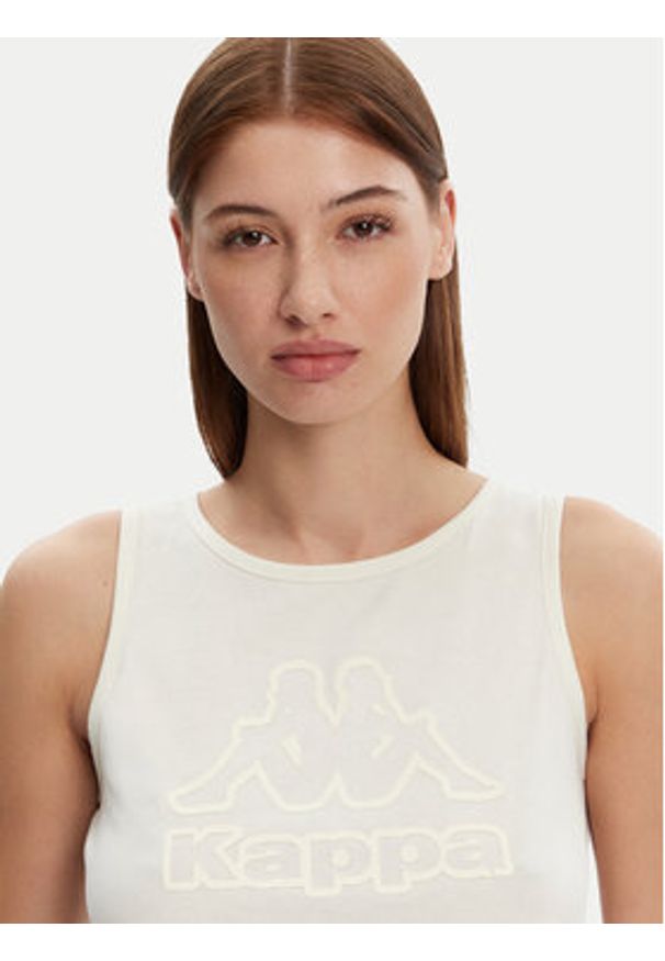 Kappa Top Logo Gria 382129W Écru Regular Fit. Materiał: bawełna