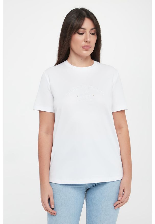 Elisabetta Franchi - T-shirt damski z logo ELISABETTA FRANCHI