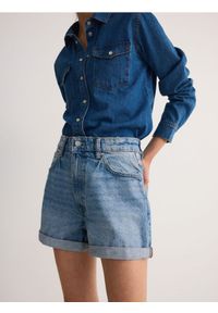 Reserved - Szorty jeansowe - niebieski. Kolor: niebieski. Materiał: jeans. Styl: klasyczny