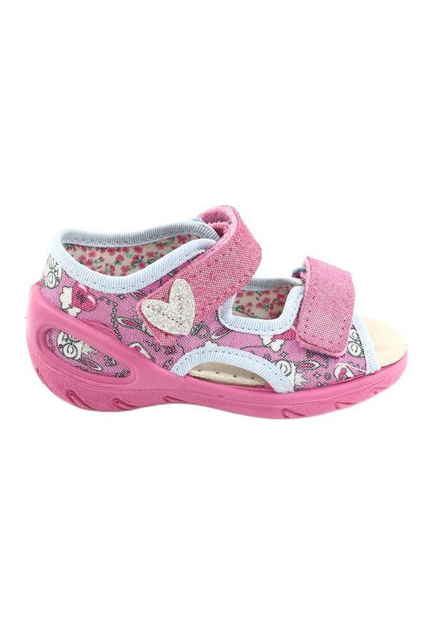 Befado obuwie dziecięce pu 065P147 różowe wielokolorowe. Kolor: różowy, wielokolorowy. Materiał: bawełna, tkanina