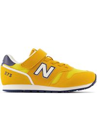 Buty dziecięce New Balance YV373XW2 – żółte. Okazja: na uczelnię, na co dzień. Zapięcie: rzepy. Kolor: żółty. Materiał: materiał, syntetyk, guma. Szerokość cholewki: normalna. Model: New Balance 373. Sport: turystyka piesza