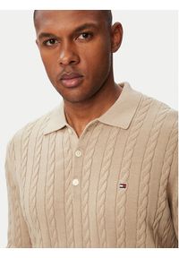 TOMMY HILFIGER - Tommy Hilfiger Sweter Classic MW0MW41955 Beżowy jasny Regular Fit. Kolor: beżowy. Materiał: bawełna #4