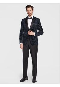 BOSS - Boss Marynarka H-Hutson-Tux-231 50485695 Granatowy Slim Fit. Kolor: niebieski. Materiał: bawełna