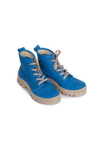 Zapato - ażurowe dziurkowane botki workery na grubej podeszwie - skóra naturalna - model 511 - kolor szafirowy (36). Kolor: niebieski. Materiał: skóra. Wzór: ażurowy #3