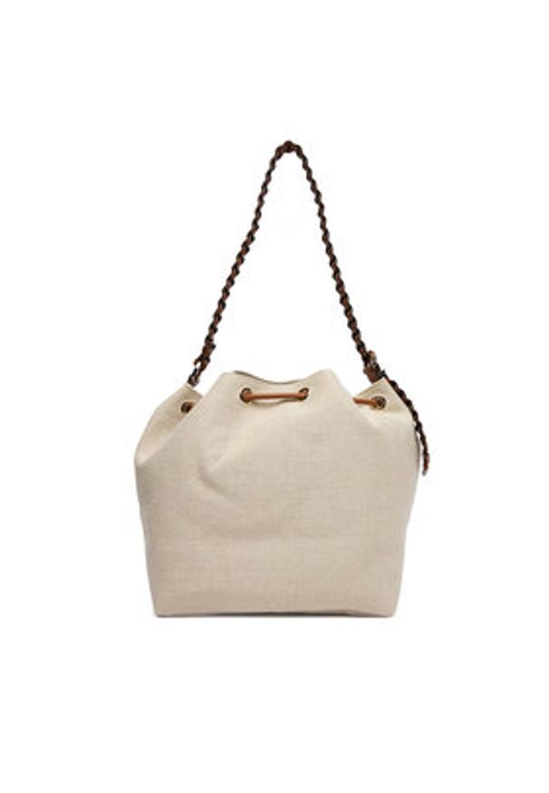 TOMMY HILFIGER - Tommy Hilfiger Torebka Th Elev Summer Bucket Canvas AW0AW18631 Beżowy. Kolor: beżowy
