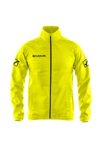 Kurtka do piłki nożnej męska Givova Basico przeciwdeszczowa. Kolor: żółty. Materiał: poliester, nylon. Sezon: zima. Sport: bieganie #1