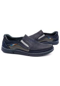 Olivier Buty męskie slip-on 283GT granatowe niebieskie. Zapięcie: bez zapięcia. Kolor: niebieski. Materiał: jeans, skóra. Sezon: wiosna, jesień. Styl: sportowy #7