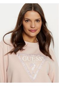 Guess Bluza W5RQ09 K8802 Różowy Regular Fit. Kolor: różowy. Materiał: bawełna, syntetyk #4