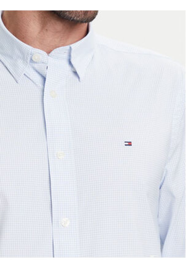 TOMMY HILFIGER - Tommy Hilfiger Koszula Performance MW0MW39419 Błękitny Regular Fit. Kolor: niebieski. Materiał: syntetyk