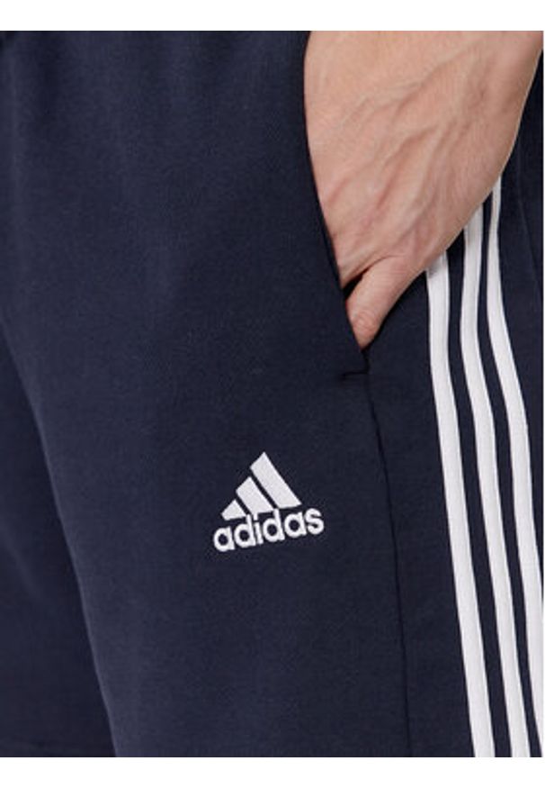 Adidas - adidas Szorty sportowe Essentials French Terry 3-Stripes Shorts IC9436 Niebieski Regular Fit. Kolor: niebieski. Materiał: bawełna. Styl: sportowy