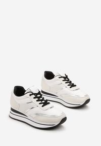 Renee - Białe Sneakersy przed Kostkę na Platformie Irmenli. Wysokość cholewki: przed kostkę. Kolor: biały. Obcas: na platformie #3