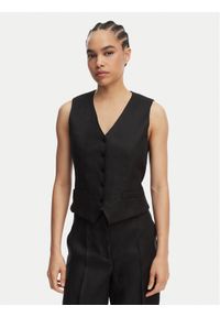 Weekend Max Mara Kamizelka garniturowa Pace 2615151012 Czarny Regular Fit. Kolor: czarny. Materiał: len #1