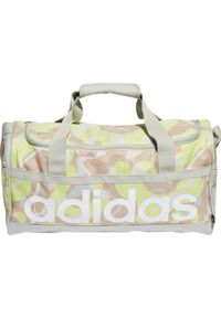 Adidas Torba sportowa Linear Graphic Duffel S beżowo-brązowa (IJ5638). Kolor: brązowy, beżowy, wielokolorowy #1