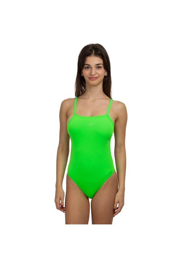 TURBO - Strój Kąpielowy Turbo Energy Comfort – Ciemnozielony, Rozmiar 28. Kolor: zielony. Wzór: nadruk