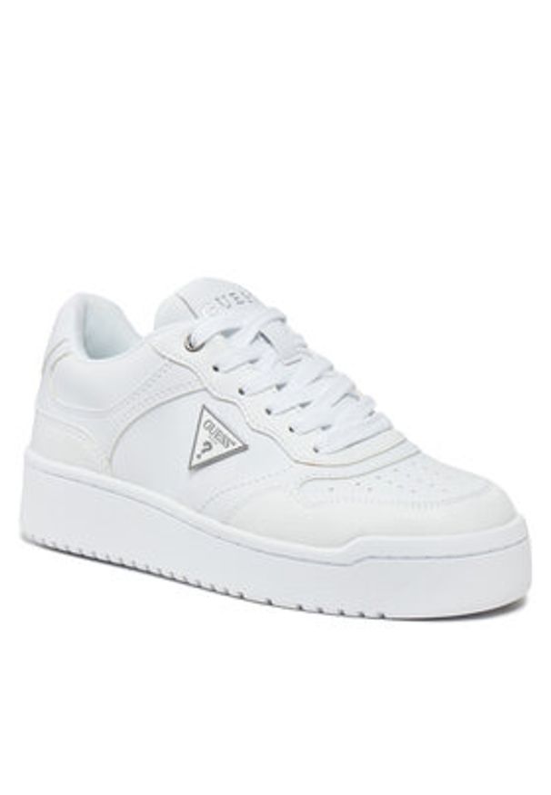 Guess Sneakersy Miram FLPMIR ELE12 Biały. Kolor: biały. Materiał: skóra