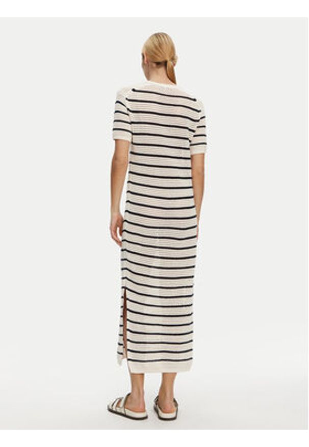TOMMY HILFIGER - Tommy Hilfiger Sukienka letnia Pointelle WW0WW44489 Beżowy Slim Fit. Kolor: beżowy. Materiał: bawełna. Sezon: lato
