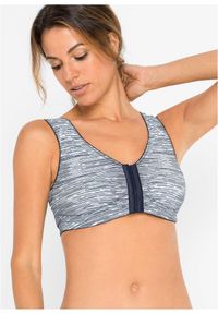 bonprix - Biustonosz z zapięciem z przodu, bez fiszbinów, bawełna organiczna (2 szt.). Kolor: niebieski. Materiał: bawełna #1