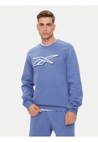 Reebok Bluza Vector Logo 100202411 Niebieski Regular Fit. Kolor: niebieski. Materiał: syntetyk