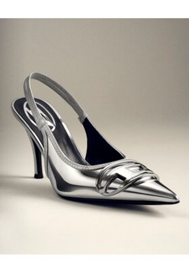 Diesel Szpilki Y02985 P1660 T9002 Srebrny. Kolor: srebrny. Materiał: skóra. Obcas: na szpilce