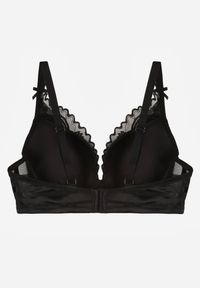 Renee - Czarno-Beżowy Biustonosz Ozdobiony Koronką i Kokardkami Sellene. Kolor: czarny. Materiał: koronka. Wzór: koronka, aplikacja #6