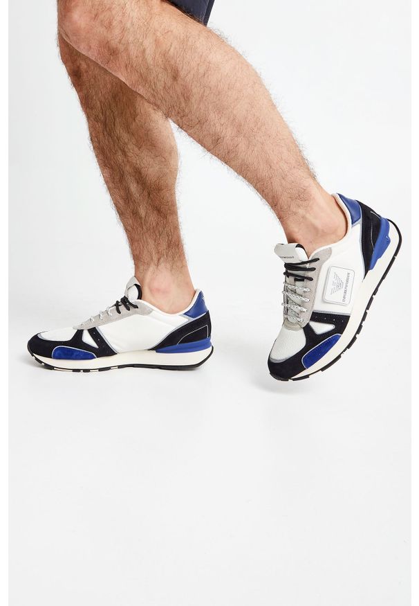 Emporio Armani - SNEAKERSY EMPORIO ARMANI. Materiał: materiał, guma, zamsz. Wzór: aplikacja, kolorowy