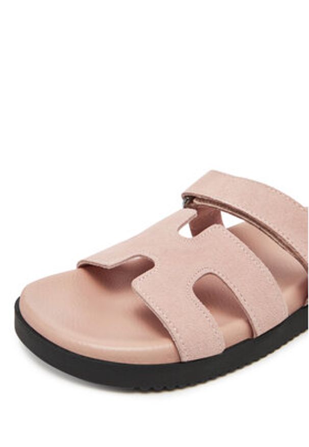 DeeZee Klapki DZ-S1 Różowy. Kolor: różowy. Materiał: zamsz, skóra