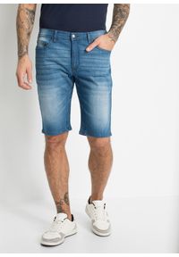 bonprix - Bermudy dżinsowe ze stretchem i wzmocnionym krokiem, regular fit. Kolor: niebieski. Styl: elegancki, klasyczny #1