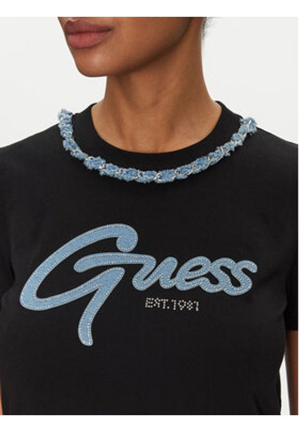 Guess T-Shirt W5GI03 I3Z14 Czarny Regular Fit. Kolor: czarny. Materiał: bawełna