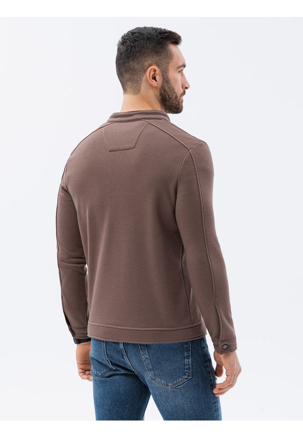Brązowa bluza Ombre Clothing bez kaptura