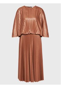 Fabiana Filippi Sukienka koktajlowa ABD222W17 Brązowy Regular Fit. Kolor: brązowy. Materiał: syntetyk. Styl: wizytowy #4