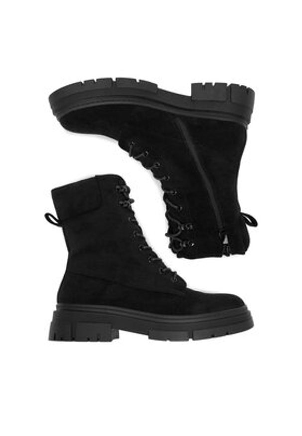 DeeZee Trzewiki HX22002-31 Czarny. Kolor: czarny. Materiał: materiał