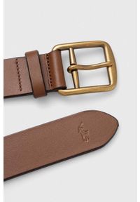 Polo Ralph Lauren pasek skórzany męski kolor brązowy. Kolor: brązowy. Materiał: skóra #3