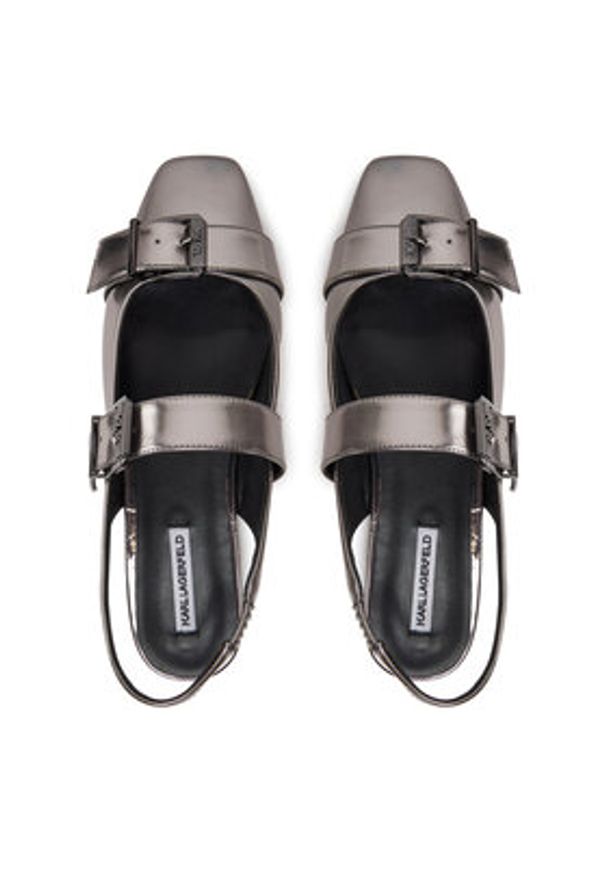 Karl Lagerfeld - KARL LAGERFELD Baleriny Konnie KL40186A Srebrny. Kolor: srebrny. Materiał: skóra