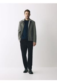 Reserved - Longsleeve z merceryzowanej bawełny - granatowy. Kolor: niebieski. Materiał: bawełna. Długość rękawa: długi rękaw #1