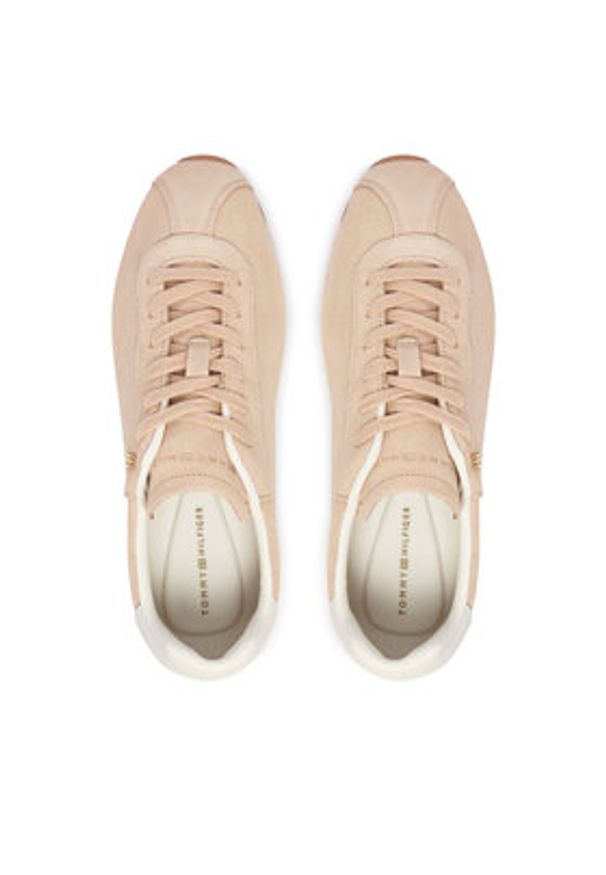 TOMMY HILFIGER - Tommy Hilfiger Sneakersy Th Bella Low Runner Suede FW0FW09189 Różowy. Kolor: różowy. Materiał: zamsz, skóra