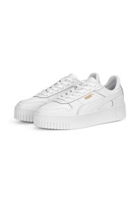 Buty do chodzenia damskie Puma Carina Street. Kolor: żółty, biały, wielokolorowy. Materiał: materiał, syntetyk. Sport: turystyka piesza