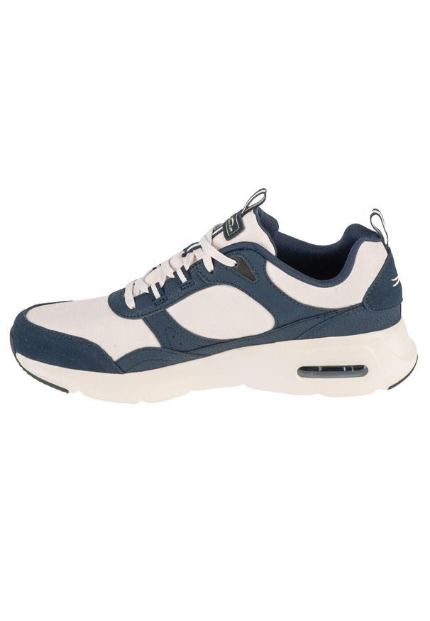 skechers - Buty sportowe Sneakersy męskie, Skechers Skech-Air Court - Yatton. Kolor: niebieski. Materiał: skóra, syntetyk, tkanina, materiał. Sport: turystyka piesza