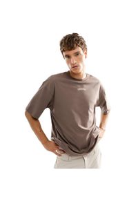 SIROKO - Męski luźny T-shirt Lifestyle Siroko IBZ Ibi Brown. Kolor: brązowy. Materiał: tkanina, bawełna. Długość rękawa: krótki rękaw. Długość: krótkie #1