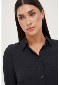 Pinko sukienka z domieszką jedwabiu kolor czarny mini. Okazja: na co dzień. Kolor: czarny. Materiał: jedwab. Długość rękawa: długi rękaw. Typ sukienki: proste. Styl: casual. Długość: mini #6