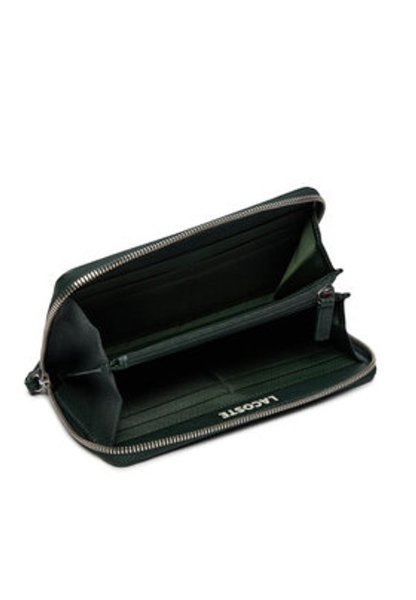 Lacoste Portfel Large City Court leather Billfold NF4508IE Zielony. Kolor: zielony. Materiał: skóra