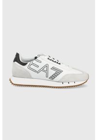 EA7 Emporio Armani buty kolor biały. Zapięcie: sznurówki. Kolor: biały. Materiał: guma