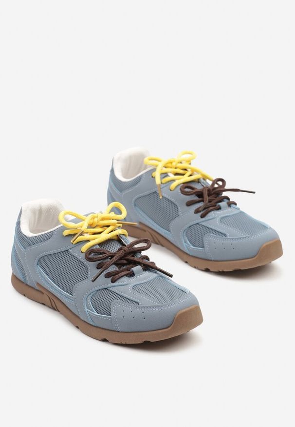 Born2be - Niebieskie Sneakersy z Dwoma Parami Sznurówek Silfita. Okazja: na spacer, na co dzień. Kolor: niebieski. Sport: turystyka piesza