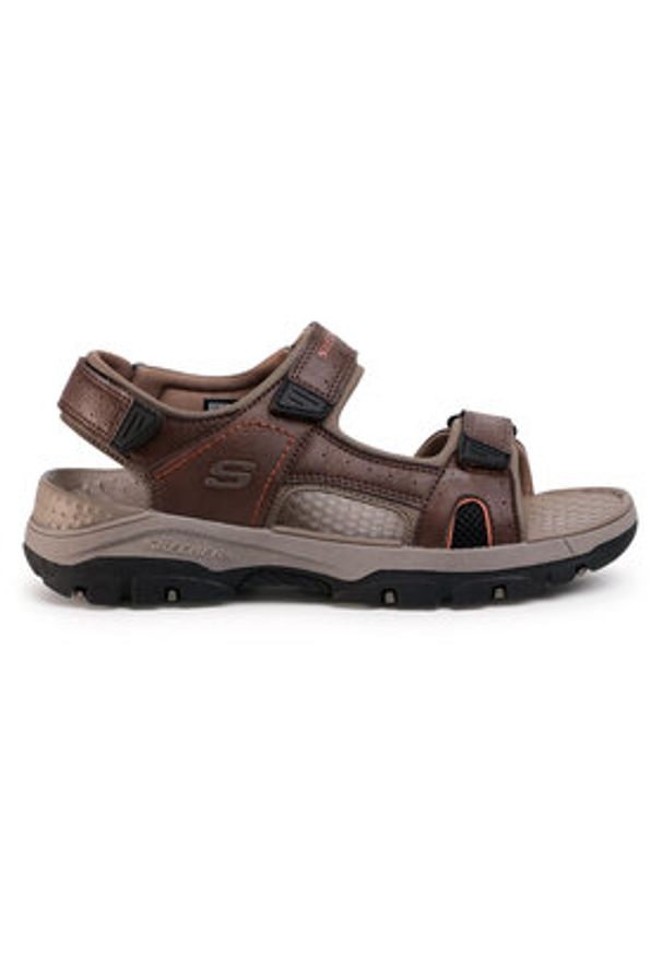 skechers - Skechers Sandały Hirano 204106/BRN Brązowy. Kolor: brązowy. Materiał: skóra