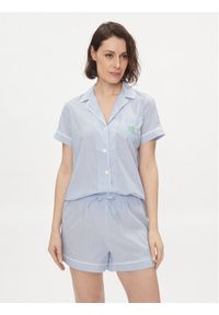 Lauren Ralph Lauren Piżama ILN12308 Niebieski Regular Fit. Kolor: niebieski. Materiał: wiskoza