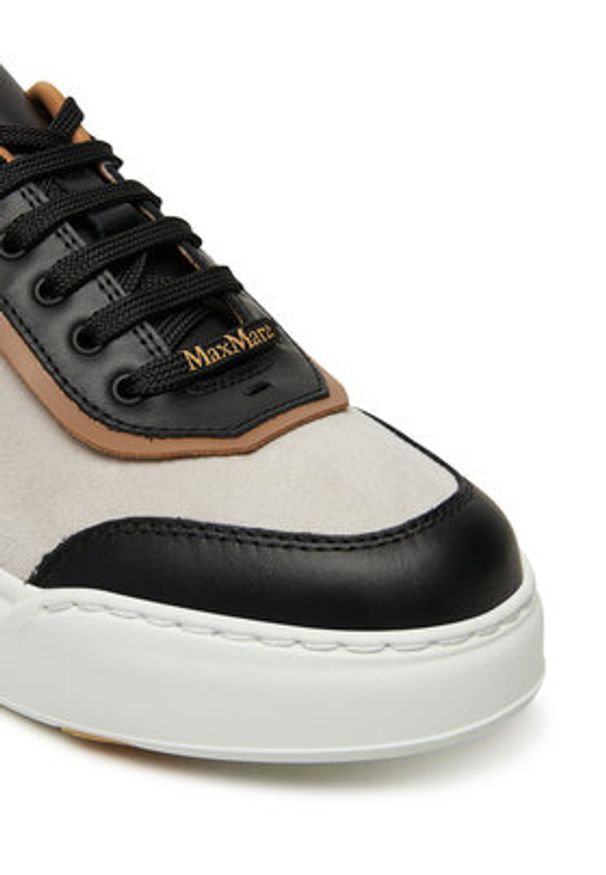 Max Mara Sneakersy Maxi 2524766071650 Écru. Kolor: beżowy. Materiał: zamsz, skóra