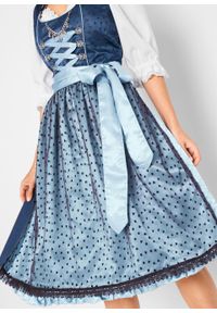 Sukienka w ludowym stylu w serca bonprix kobaltowy z nadrukiem. Kolor: niebieski. Wzór: nadruk #6
