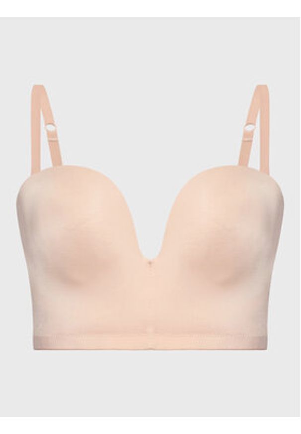Wonderbra Biustonosz push-up WB000BHM Beżowy. Kolor: beżowy. Materiał: syntetyk. Rodzaj stanika: push-up