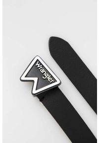 Wrangler pasek skórzany damski kolor czarny. Kolor: czarny. Materiał: skóra #2