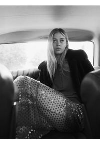 Reserved - Spódnica z cekinami - brązowy. Kolor: brązowy. Materiał: tkanina. Wzór: gładki #1