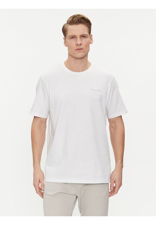 columbia - Columbia T-Shirt Explorers Canyon™ 2036451 Biały Regular Fit. Kolor: biały. Materiał: bawełna